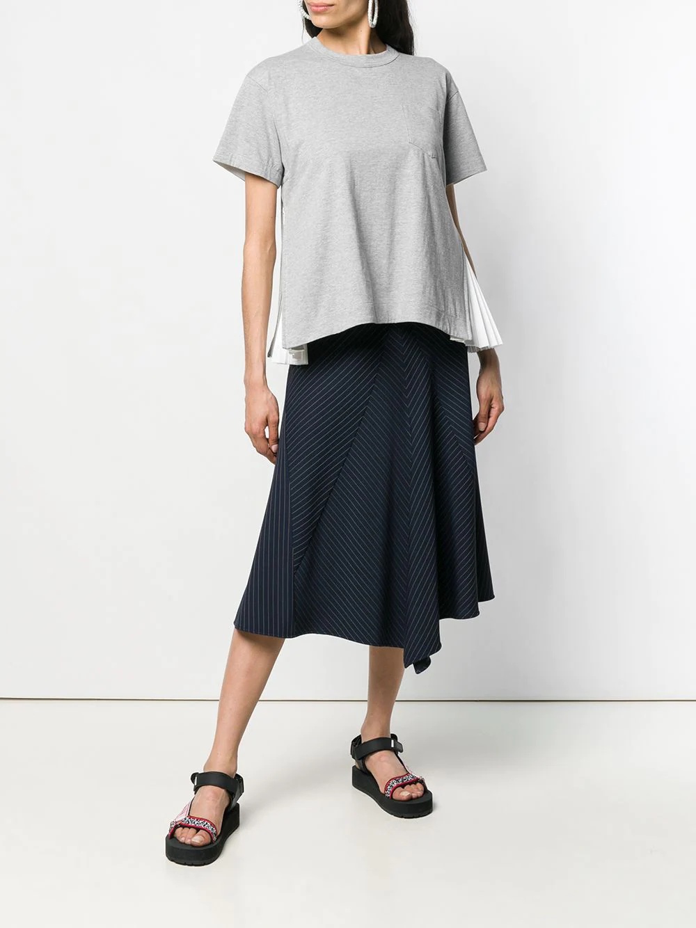 side pleats T-shirt - 2