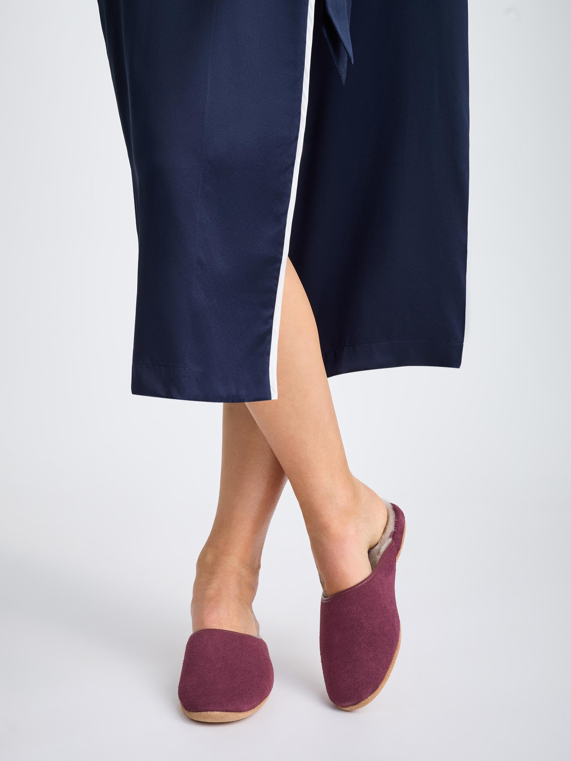 Women's Mule Slippers Imogen Suede Sheepskin Bordeaux - 3