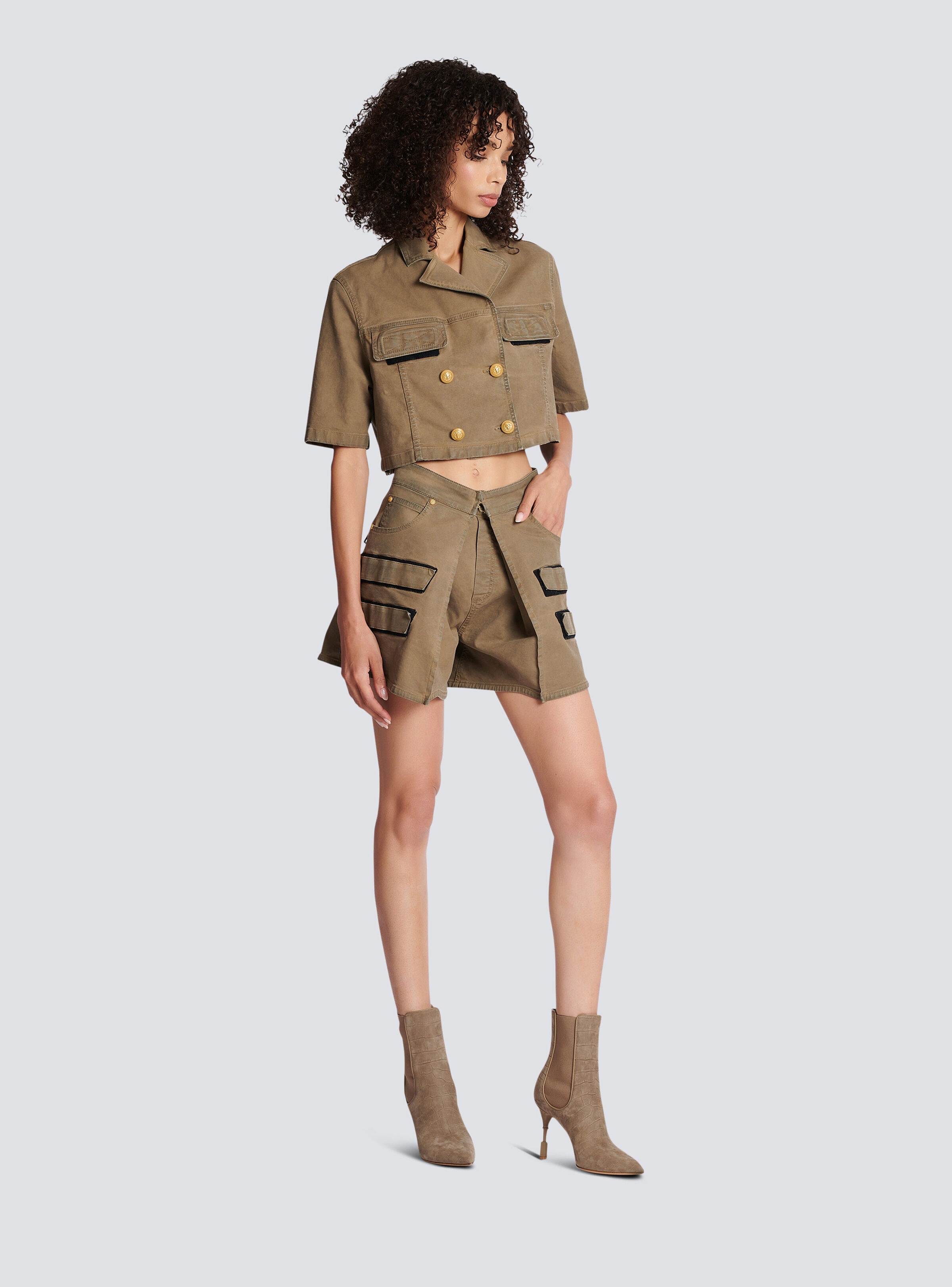Military cotton cropped shirt - 3
