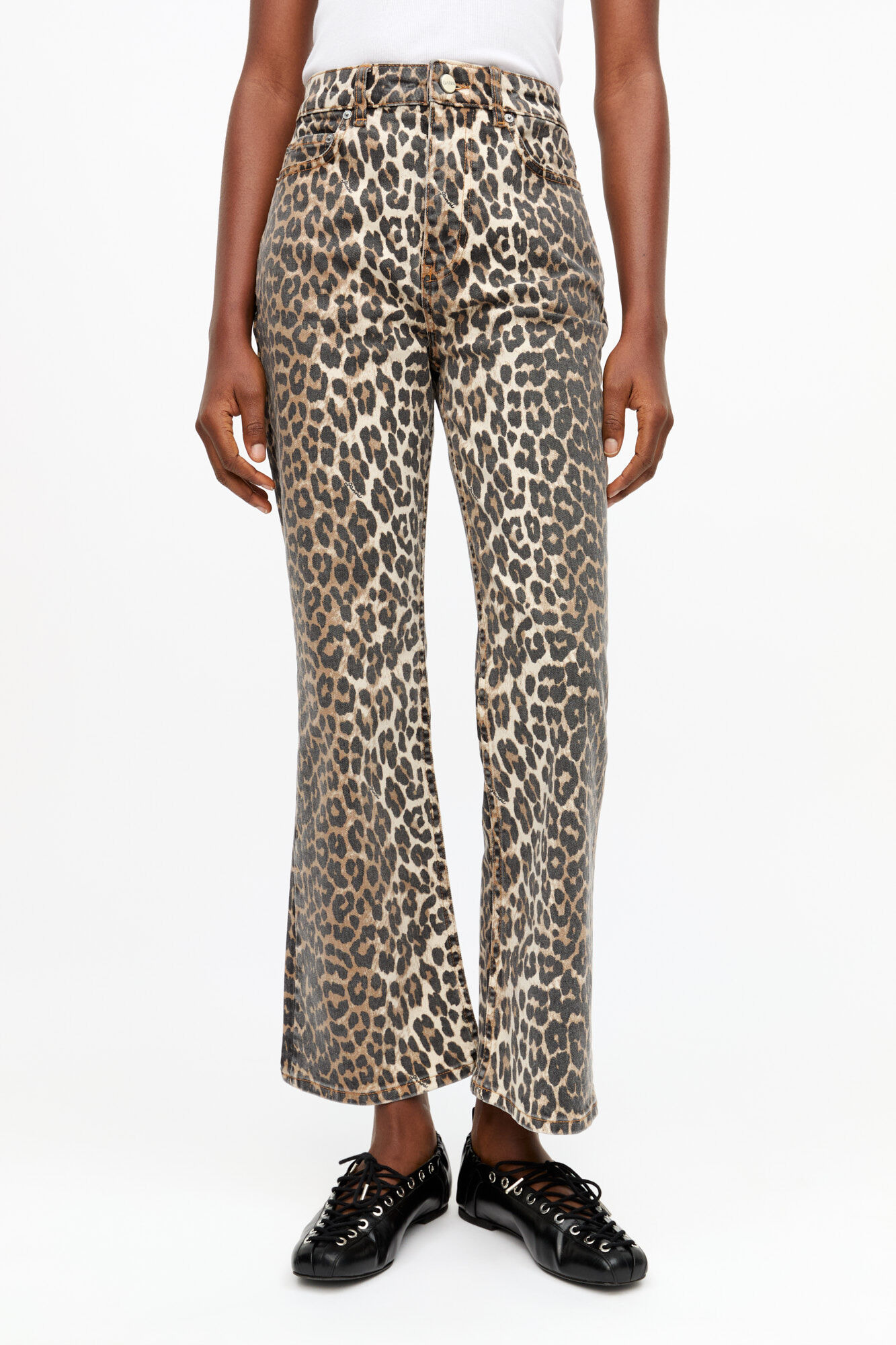 LEOPARD BETZY CROPPED JEANS - 3