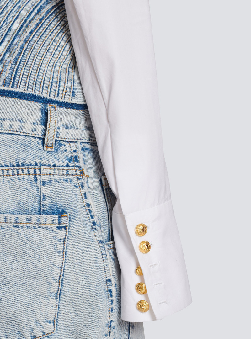 Cropped 코튼 셔츠 8