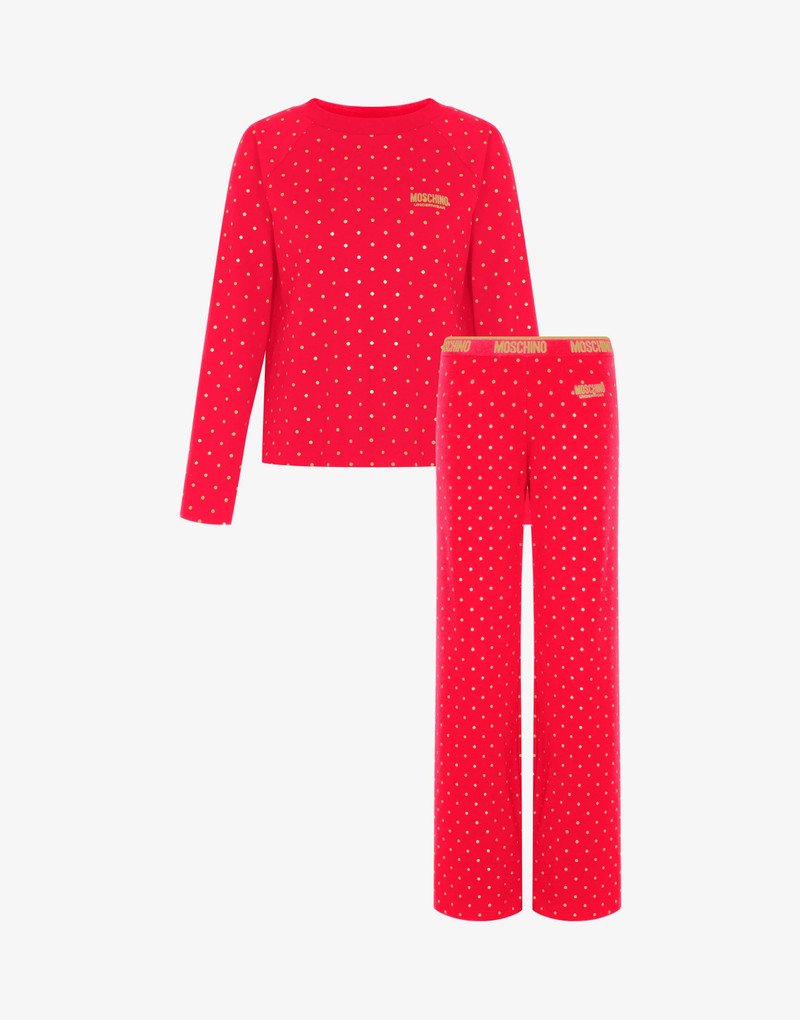 POLKA DOTS STRETCH JERSEY PYJAMAS 1