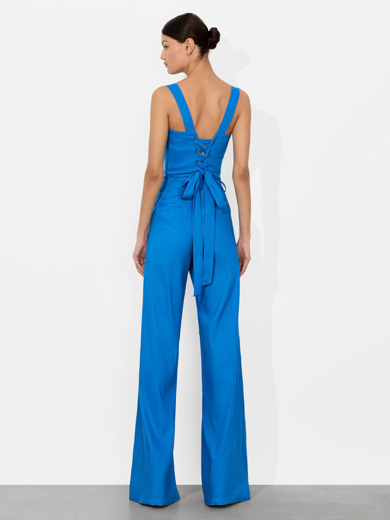 Alice + Olivia NATALIA LINEN LACE UP TOP outlook