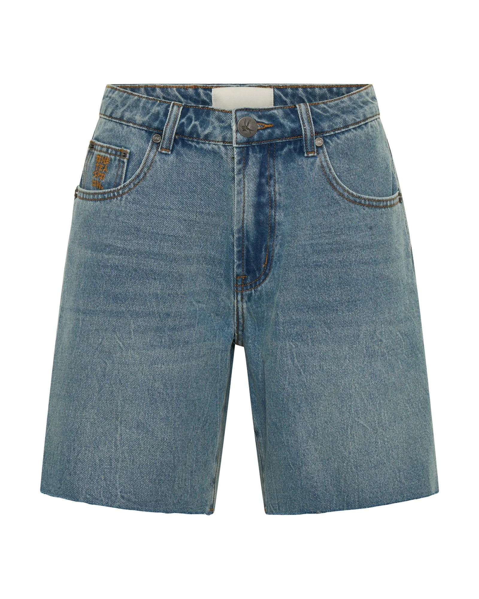 Jacksons Mid Waist Wide Leg Denim Shorts - Blue Crush - 1