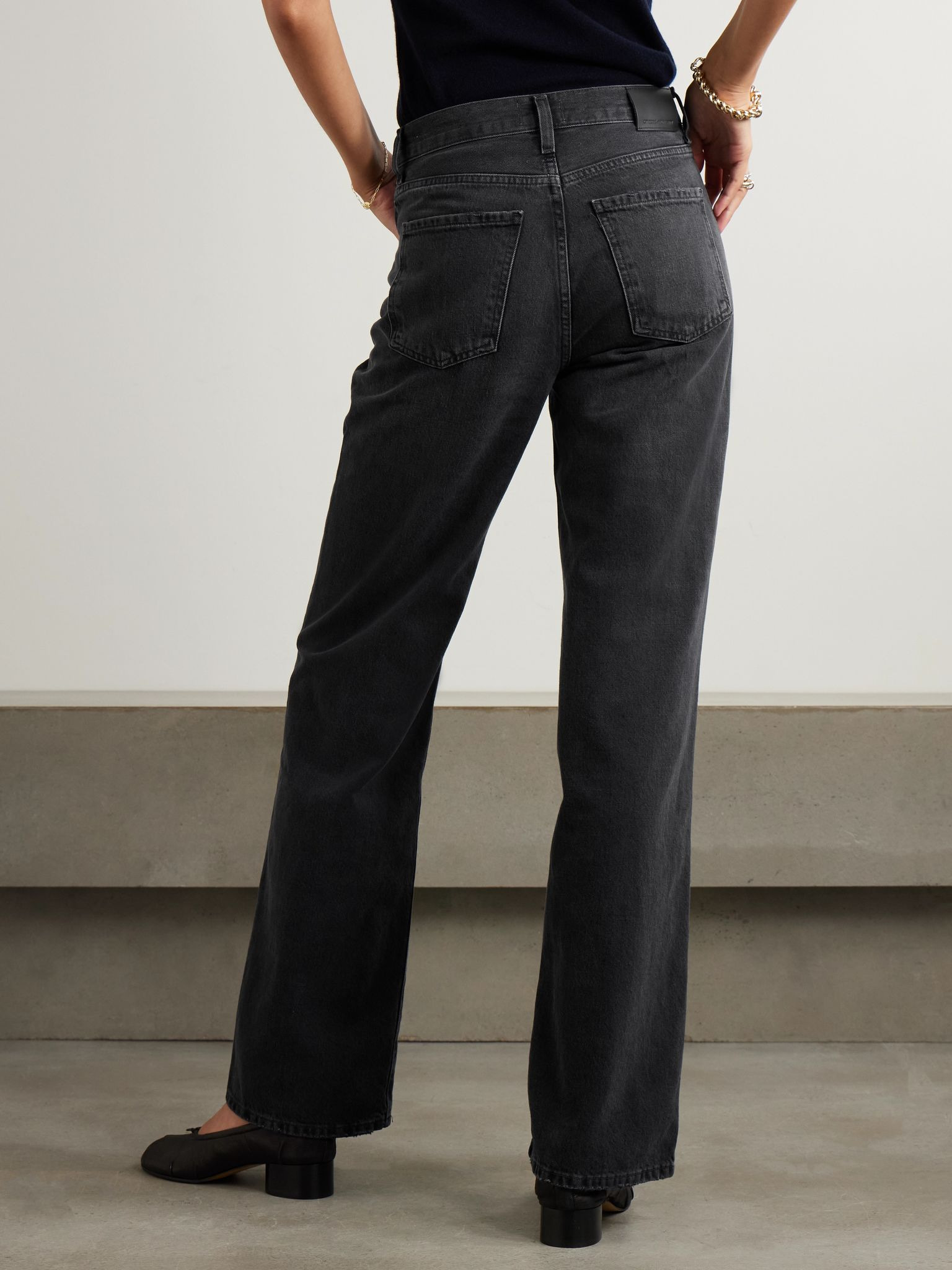 Annina organic wide-leg jeans - 33" Black - 4