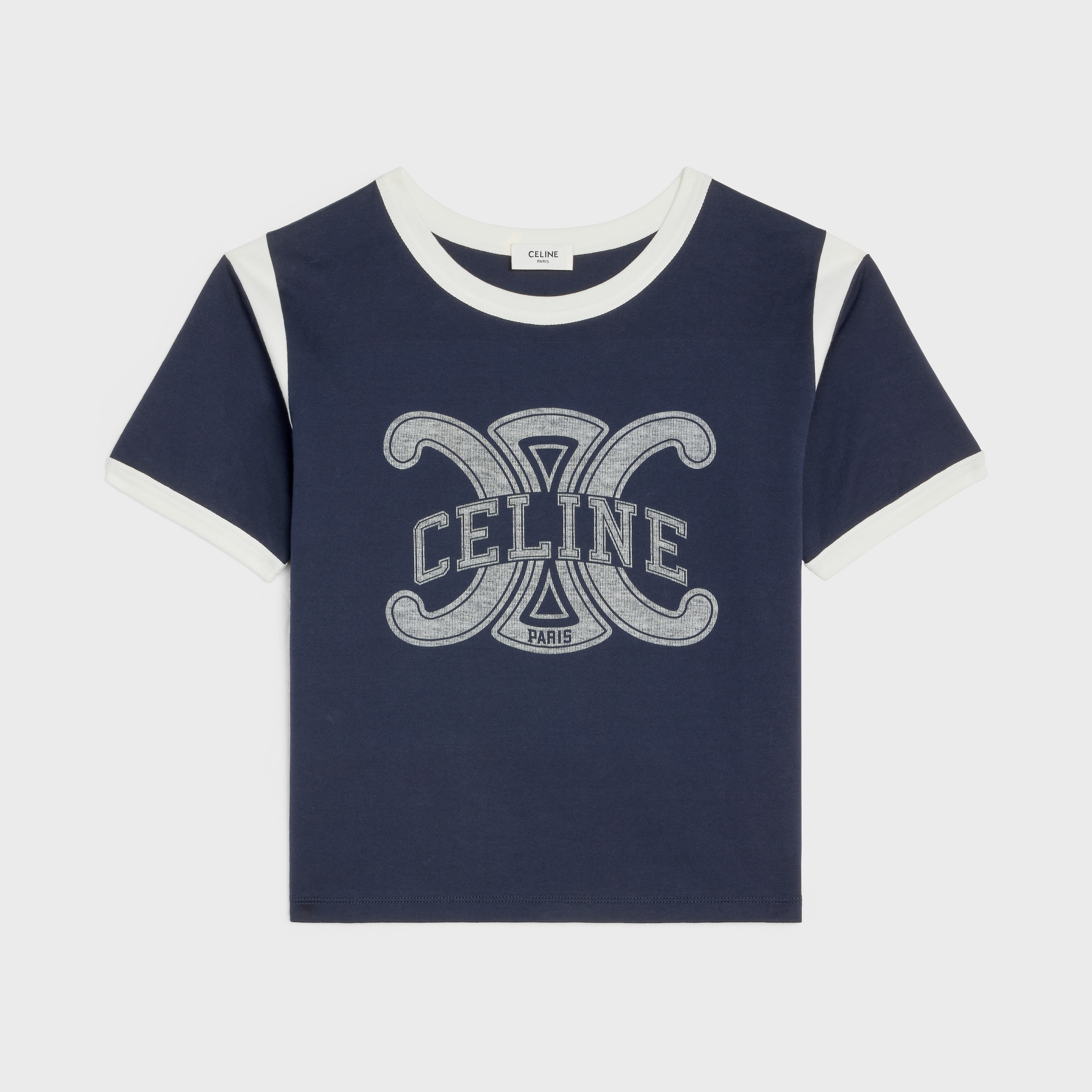 CELINE CELINE TRIOMPHE T-SHIRT IN COTTON JERSEY