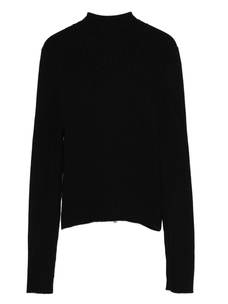 HUGO zip-up ribbed cardigan outlook