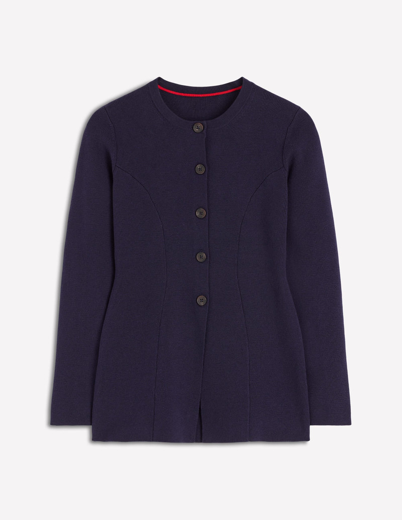 Joanna Fitted Knitted Jacket-Navy 1