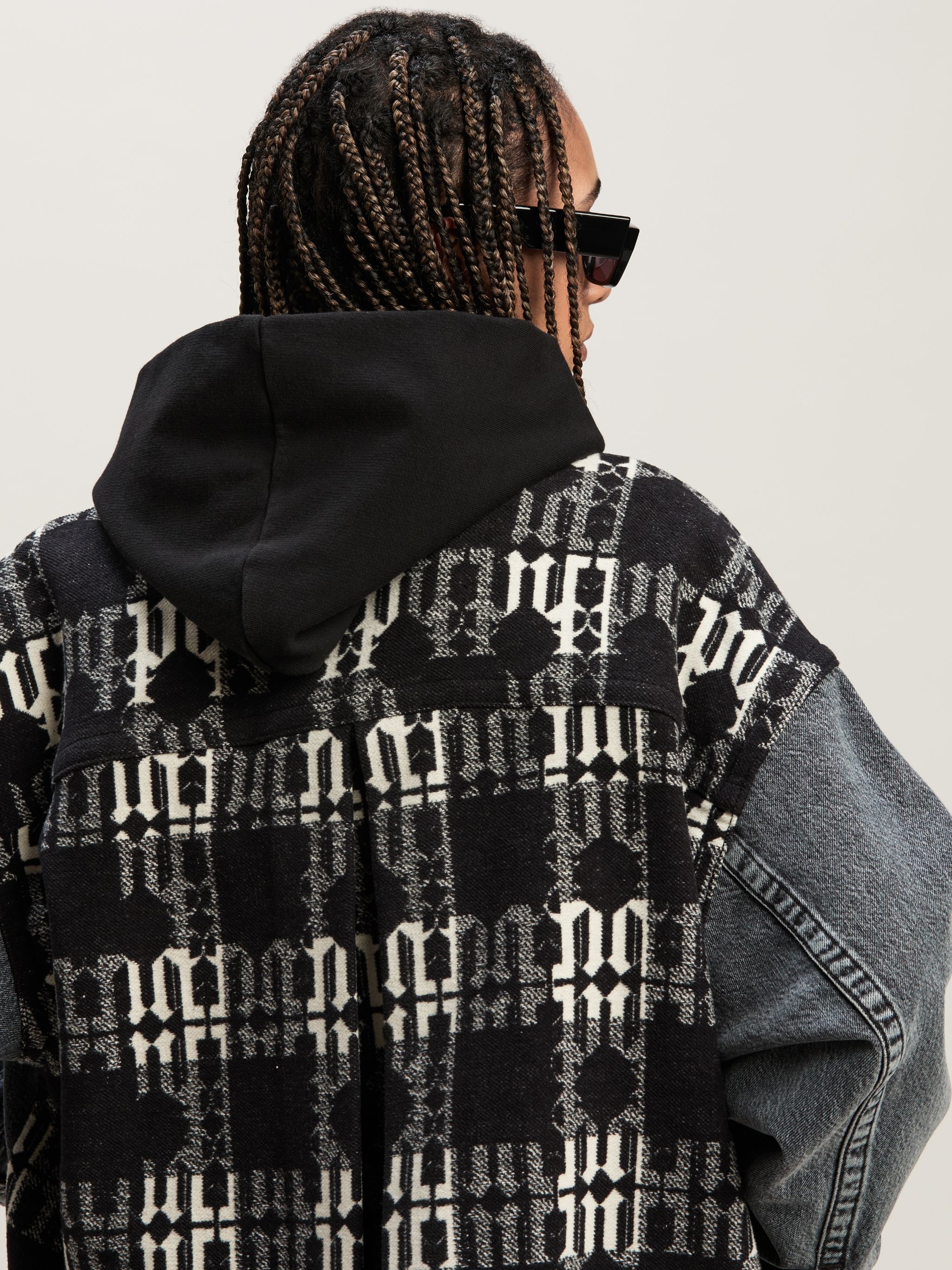 Denim Jacket Monogram checked insert - 6
