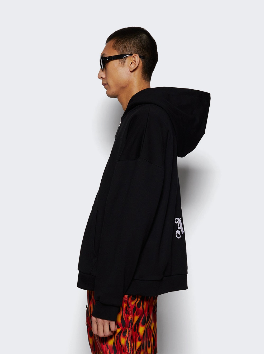 Ivy Pin Up Zipped Hoodie Black - 4