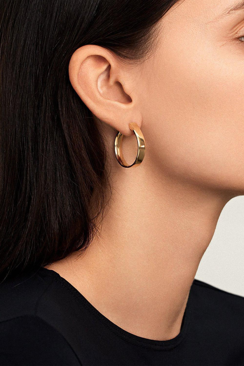 Large Honey Hoop Earrings - 2