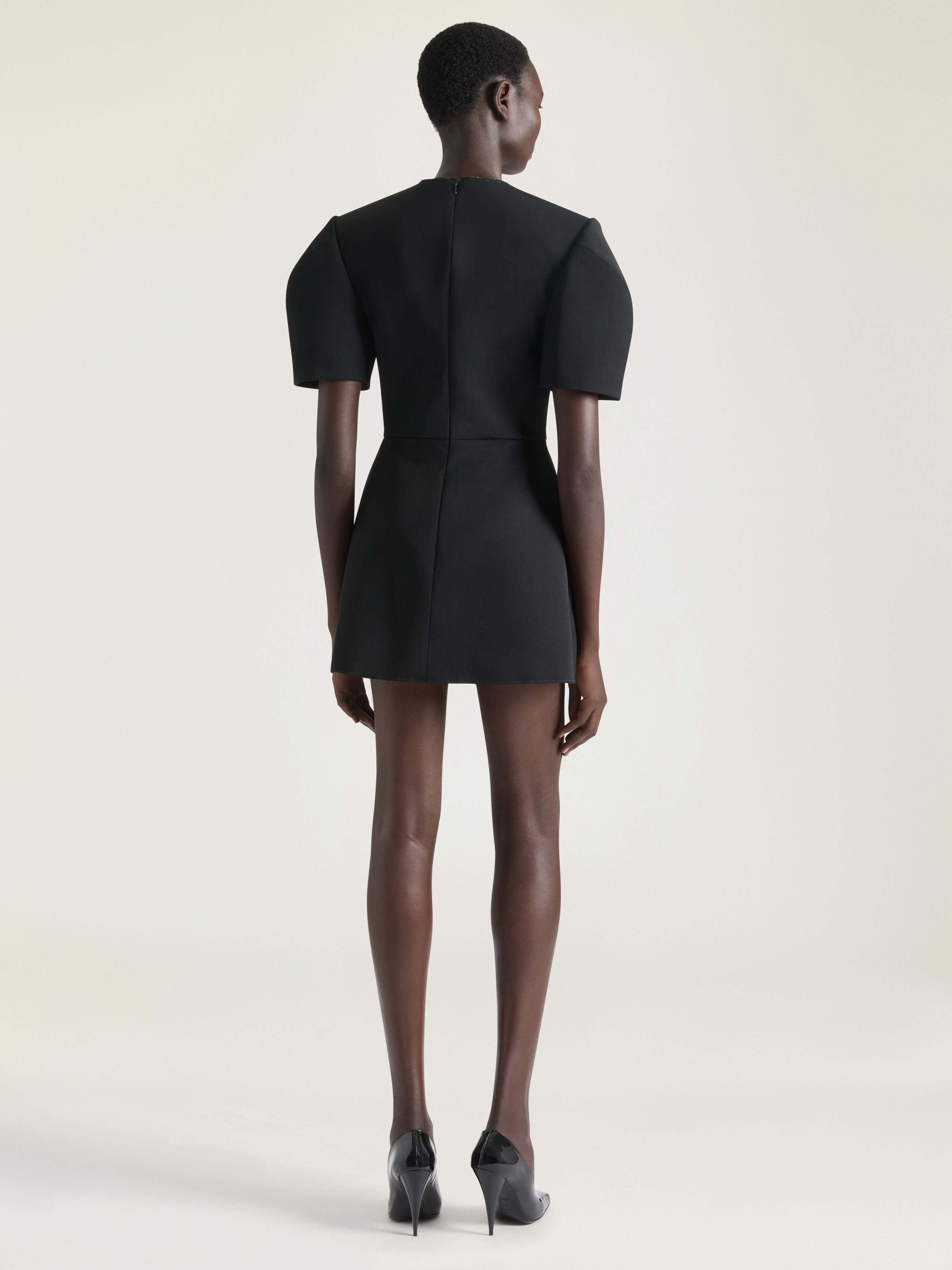 COCOON MINI DRESS IN WOOL - 3