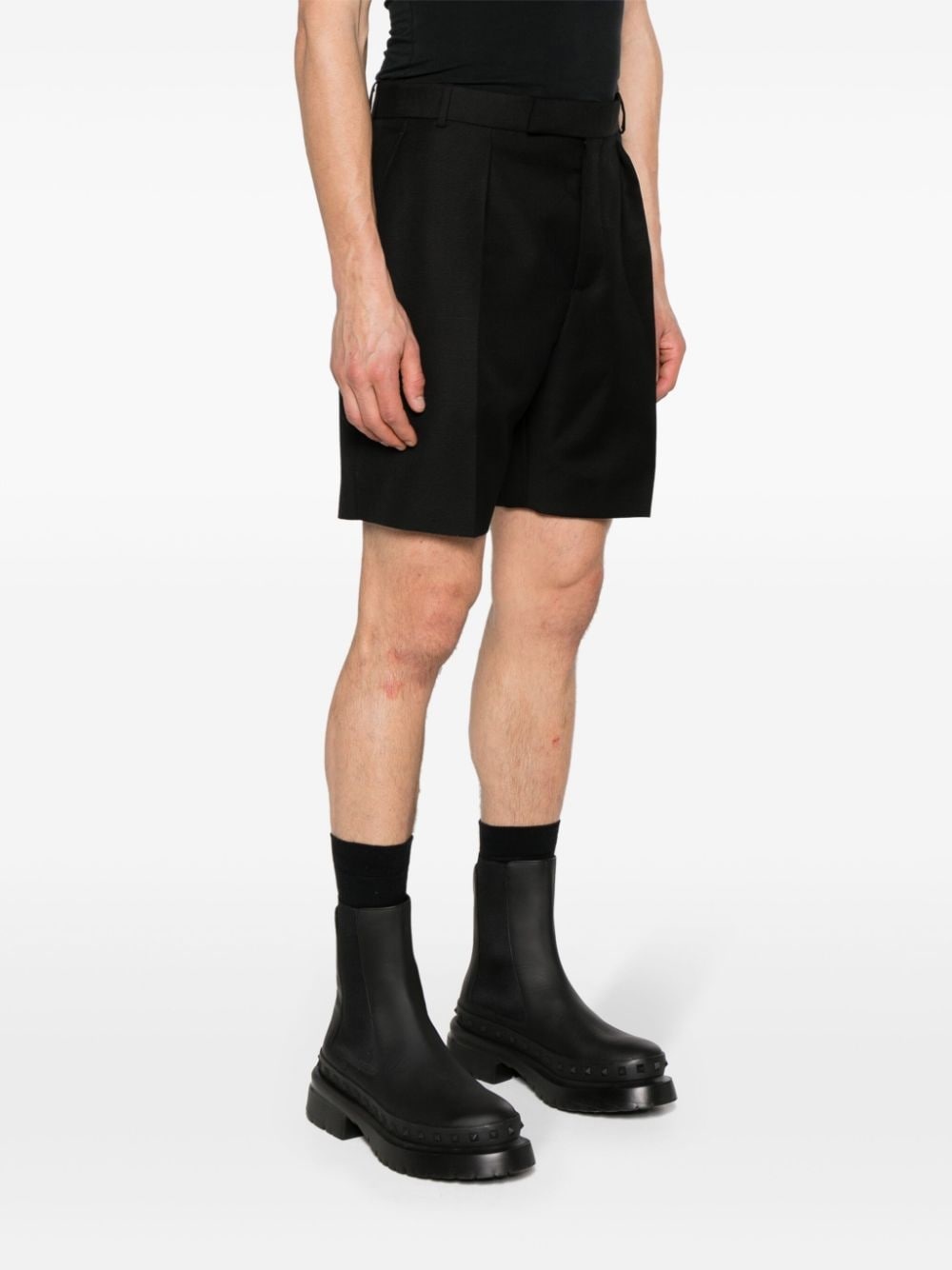 pleat-detail tailored shorts - 3