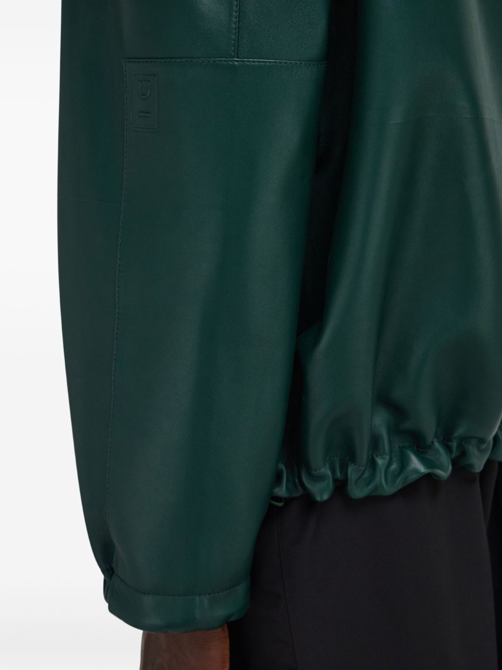 hooded leather jacket - 5