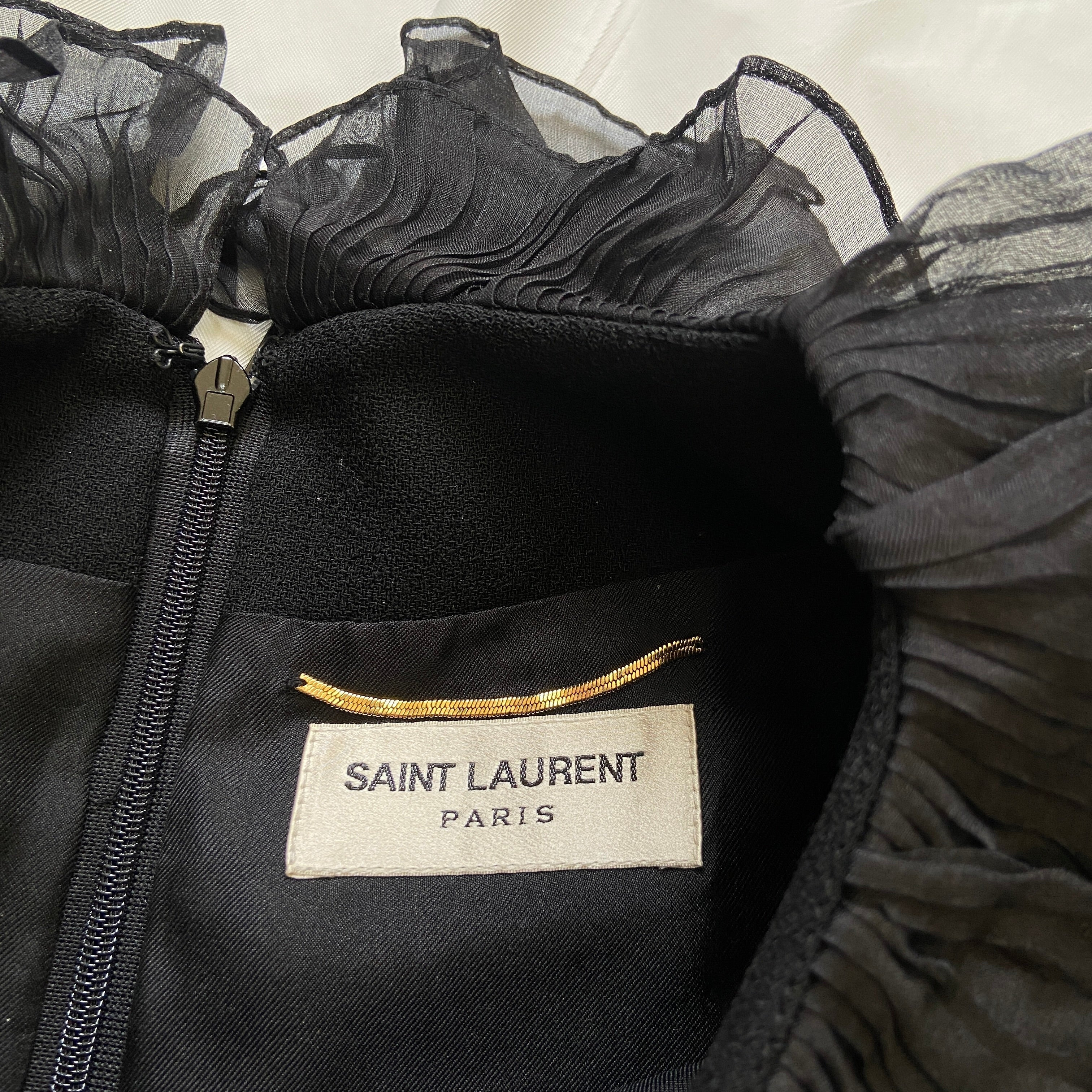 Saint laurent hedi fw14 ruffles wool dress 38 - 6