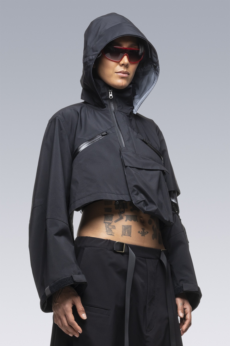 SAC-J6011 sacai / ACRONYM Crop Jacket Black - 2