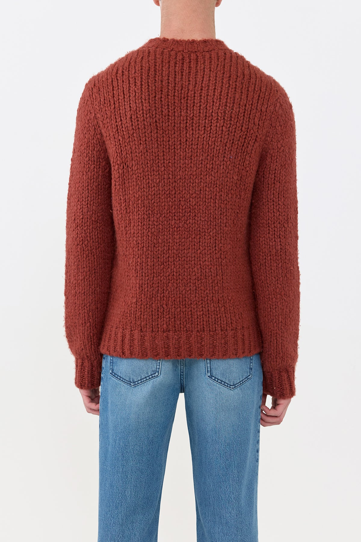 Lawrence Knit Sweater in Burnt Sienna Welfat Cashmere - 4