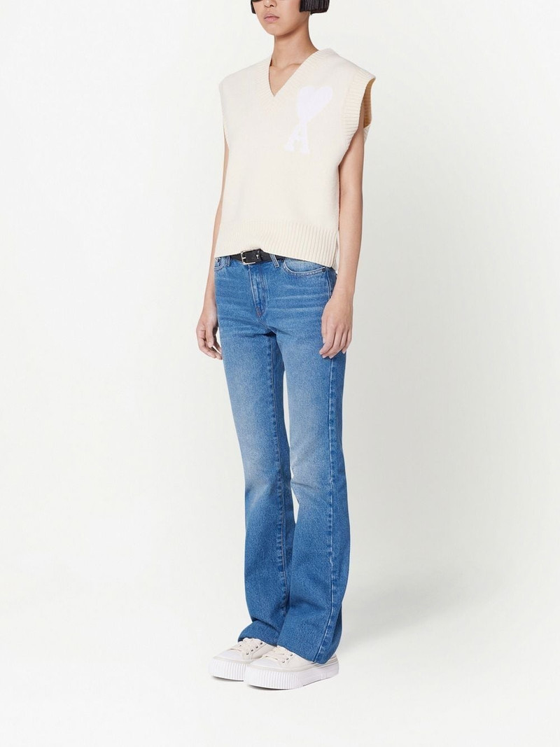 AMI Paris logo-intarsia knit vest outlook