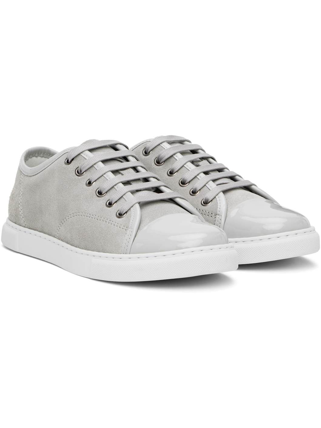Gray DBB1 Suede & Patent Leather Sneakers - 4