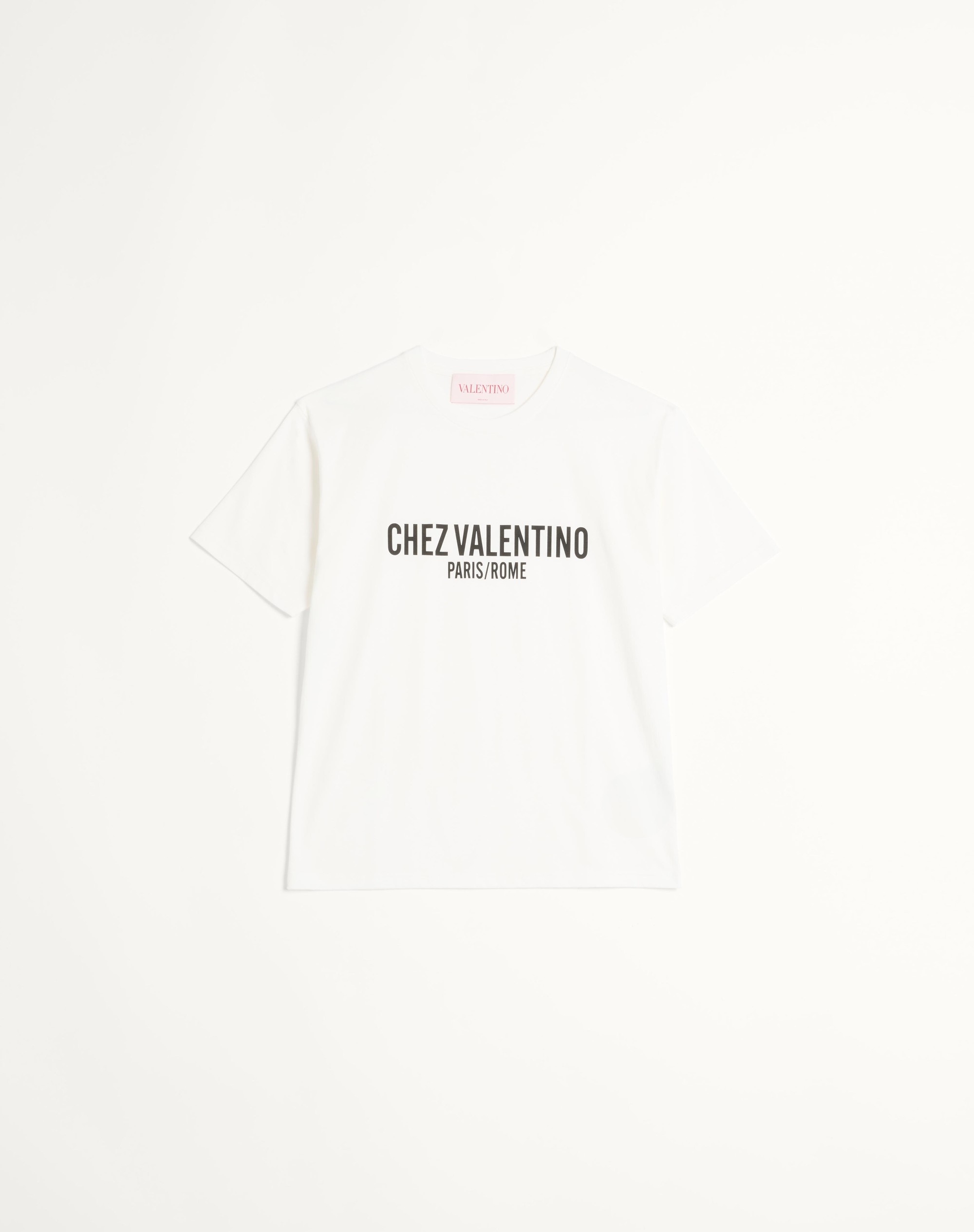 COTTON T-SHIRT WITH CHEZ VALENTINO PRINT - 1