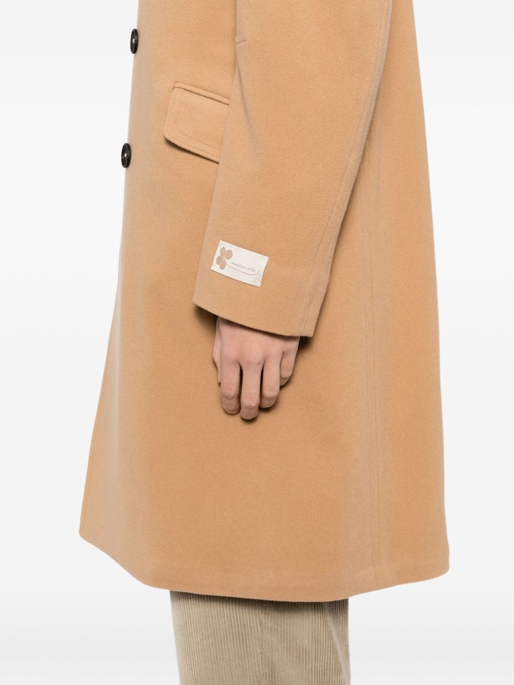 double-breasted wool coat - 5