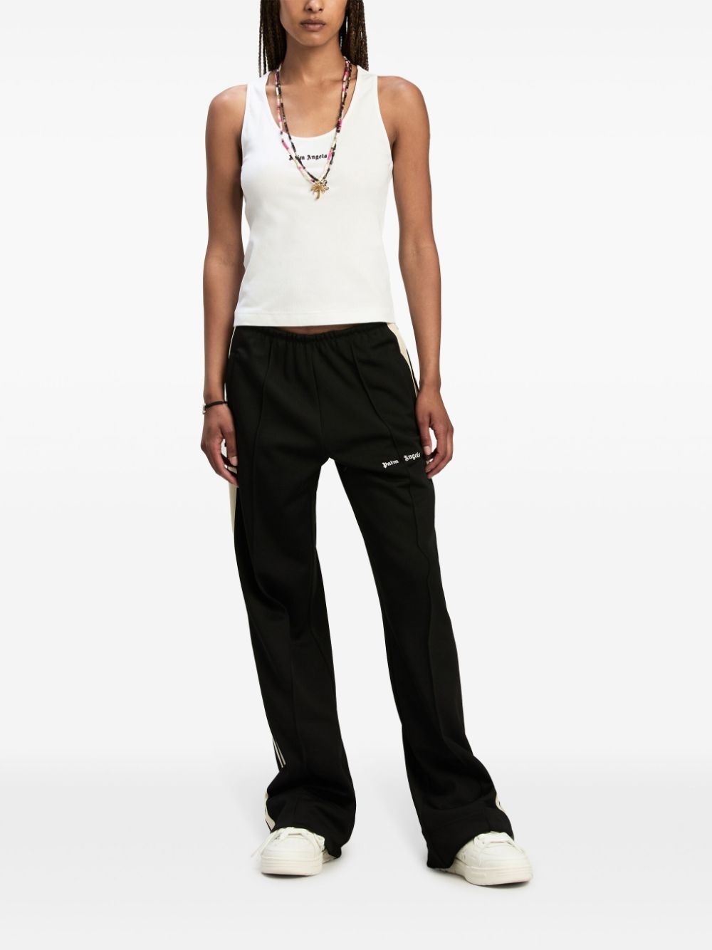 logo-embroidered ribbed tank top - 2