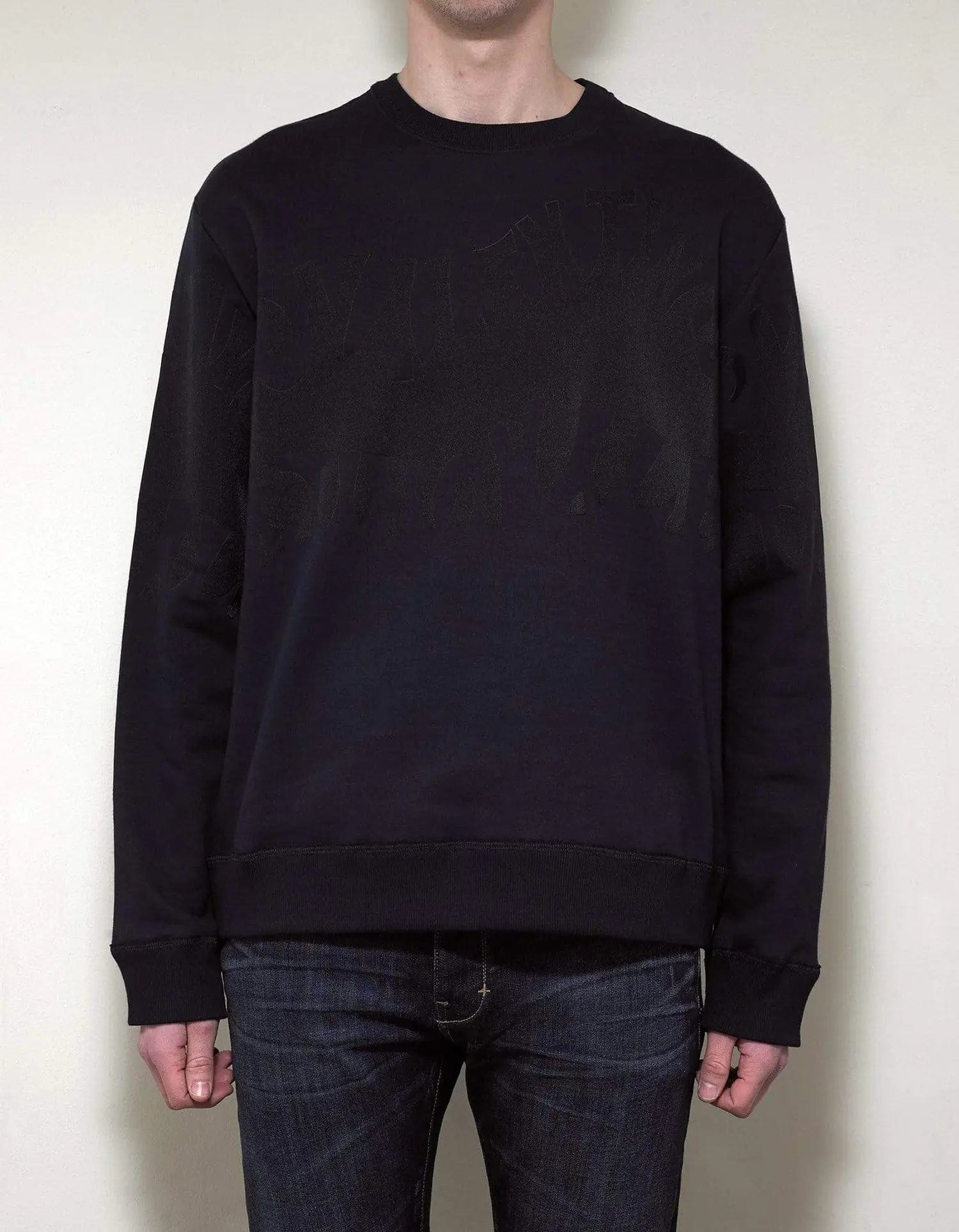 Valentino Navy Blue Logo Waves Sweatshirt - 3