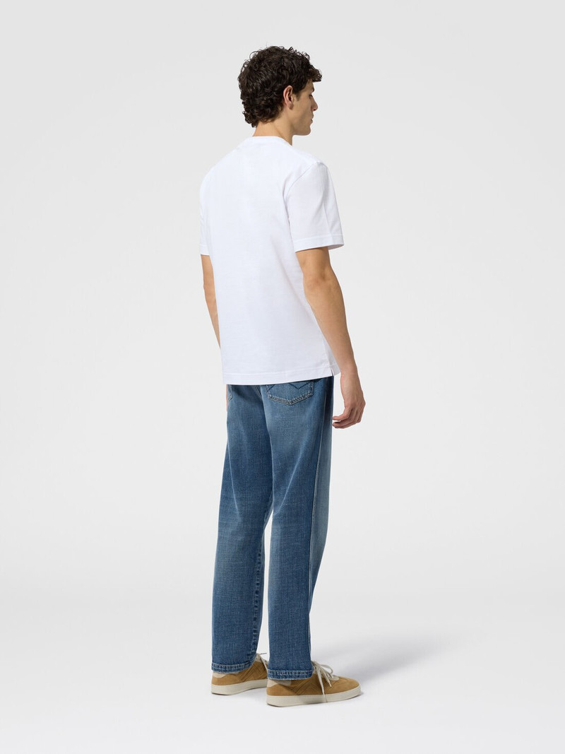 Crew-neck cotton t-shirt with snake pattern detailing 3