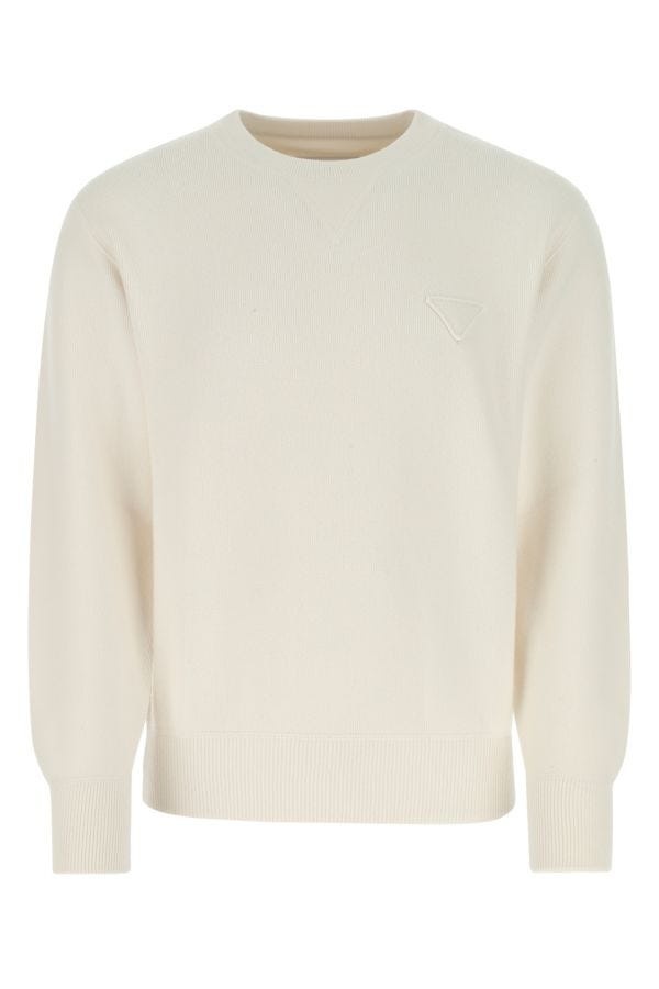 Prada Man Ivory Stretch Cashmere Blend Sweater - 1