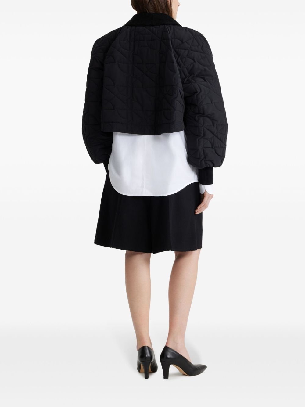 cropped quilted bomber jacket - 3