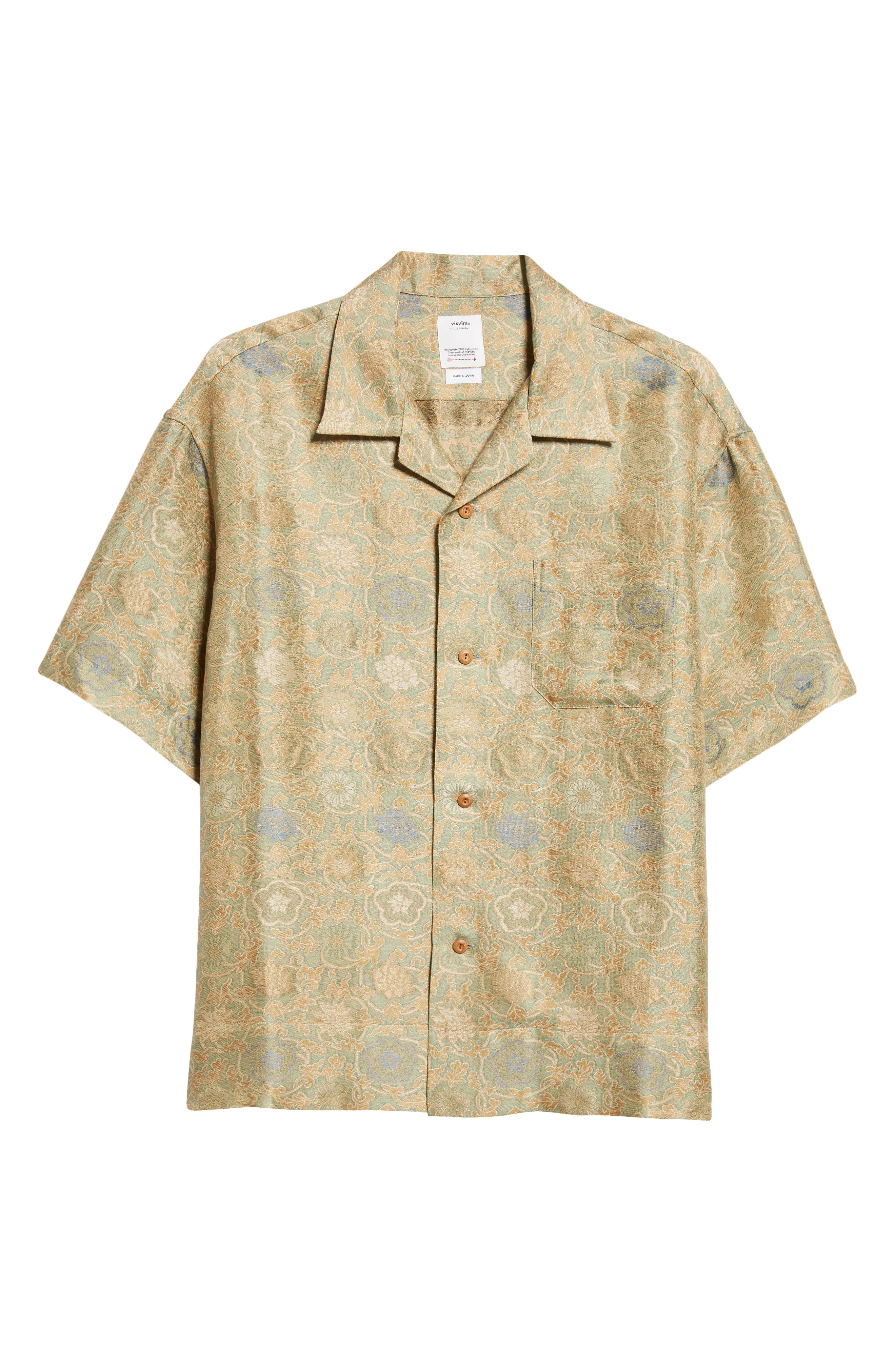 Copa Floral Jacquard Silk Blend Camp Shirt - 6