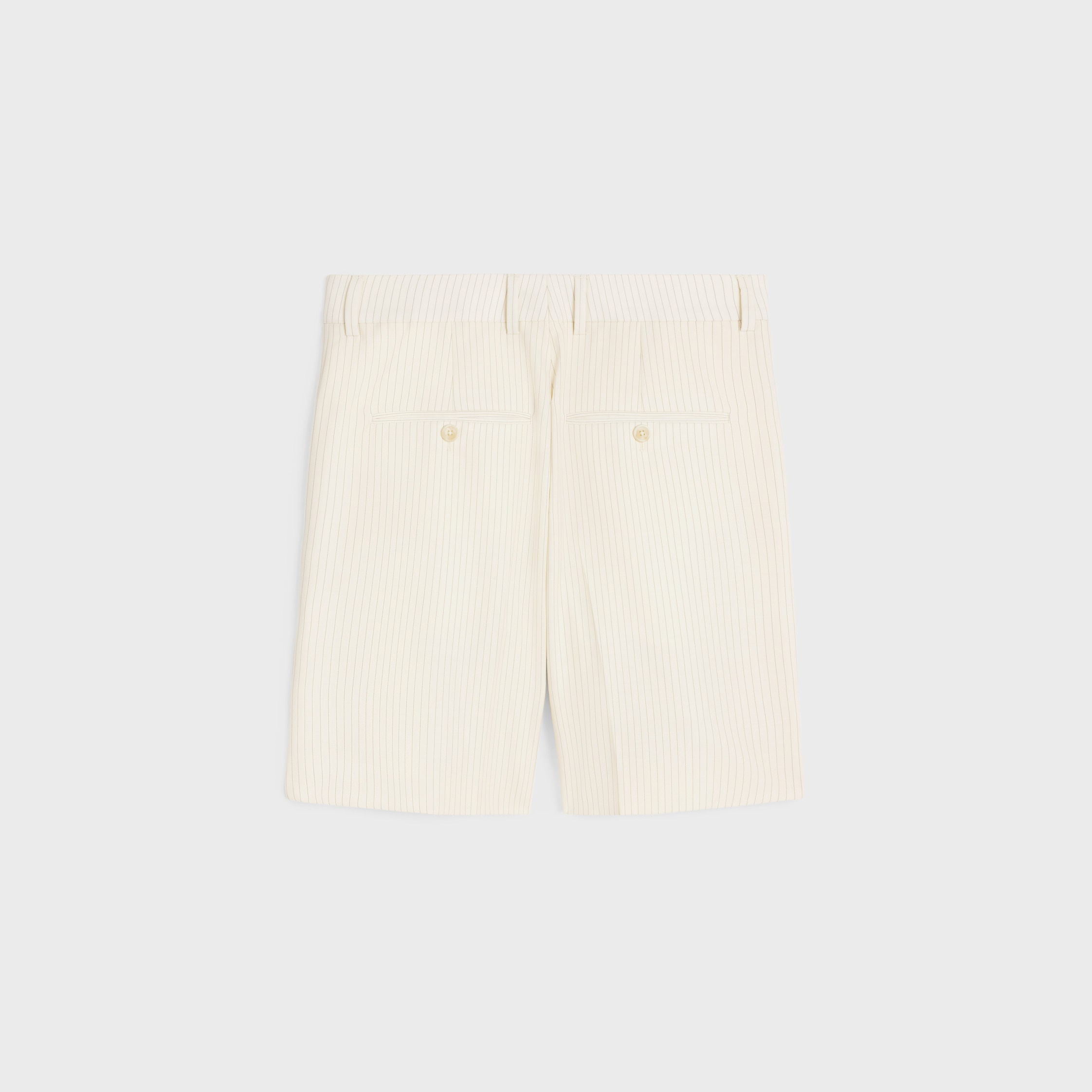 triple-pleated men’s shorts in striped wool - 2