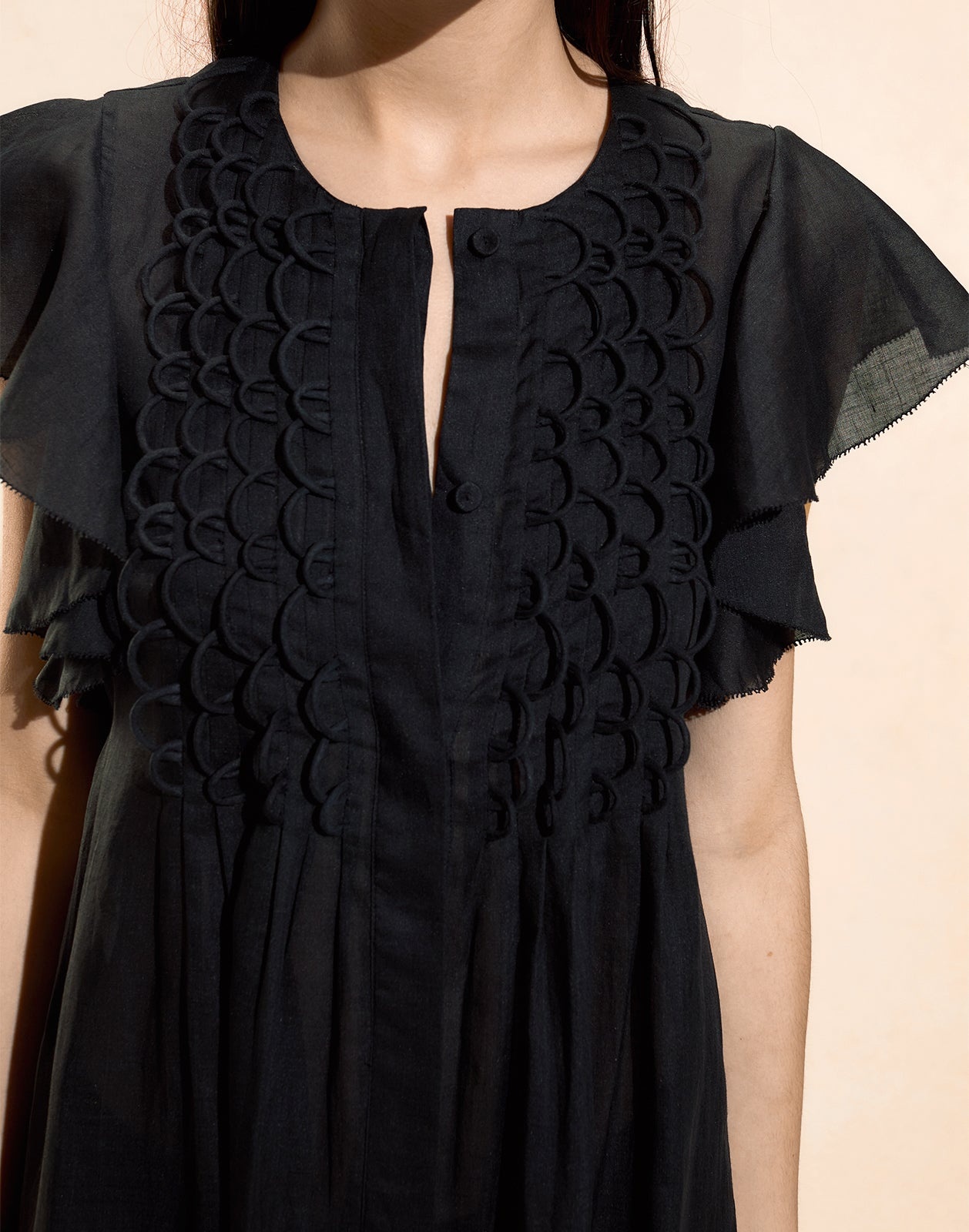 RAMIE MIDI PINTUCK KAFTAN - 6