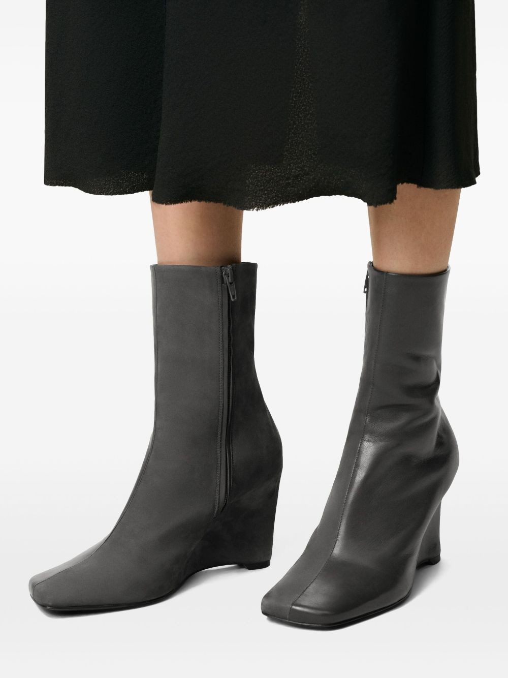 90mm two-tone leather ankle boots - 5