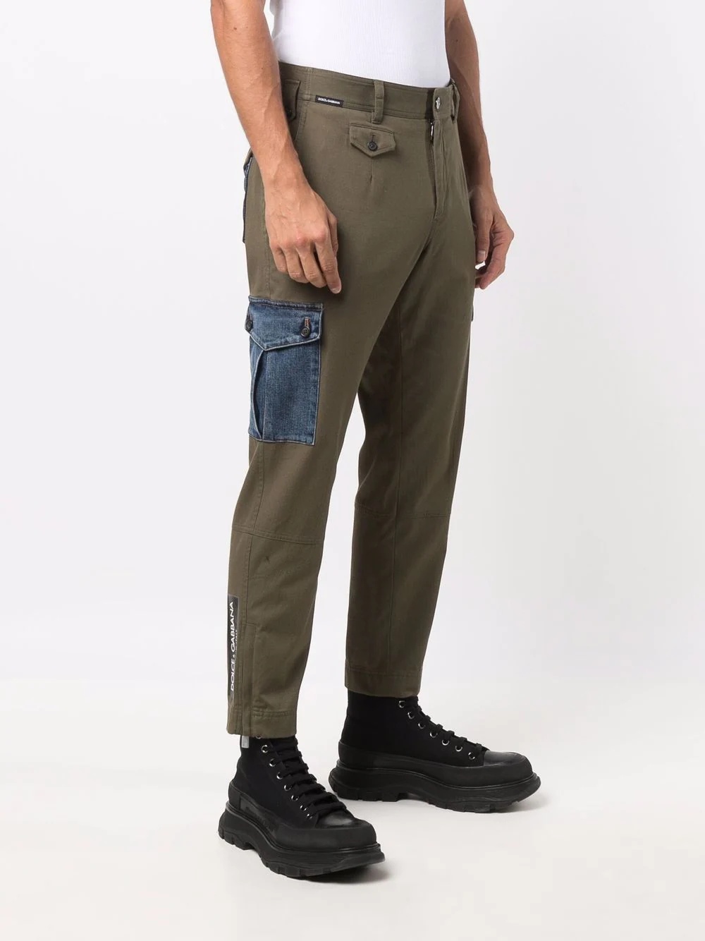 denim-pocket straight trousers - 3