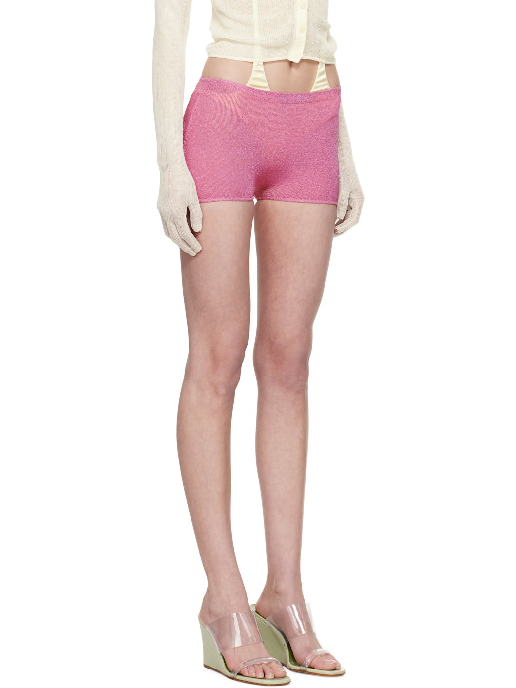 SSENSE Exclusive Pink Knitted Malley Shorts - 2