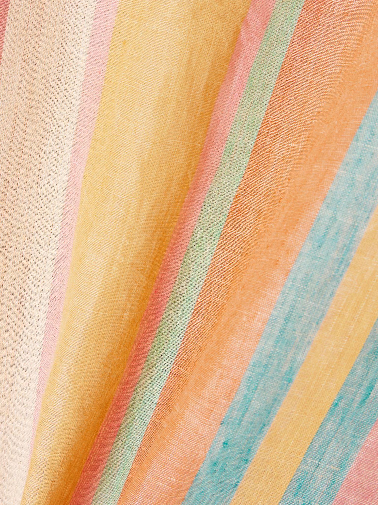 Striped linen kaftan Pastel orange - 4