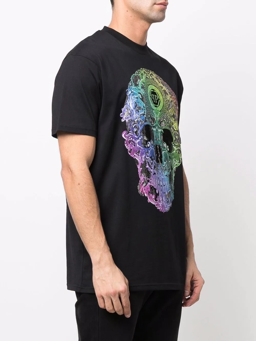 baroque skull-print T-shirt - 4