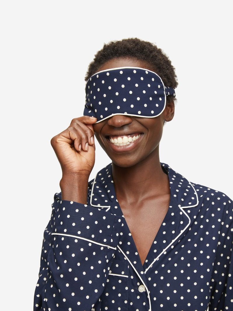 Derek Rose Eye Mask Plaza 60 Cotton Batiste Navy outlook