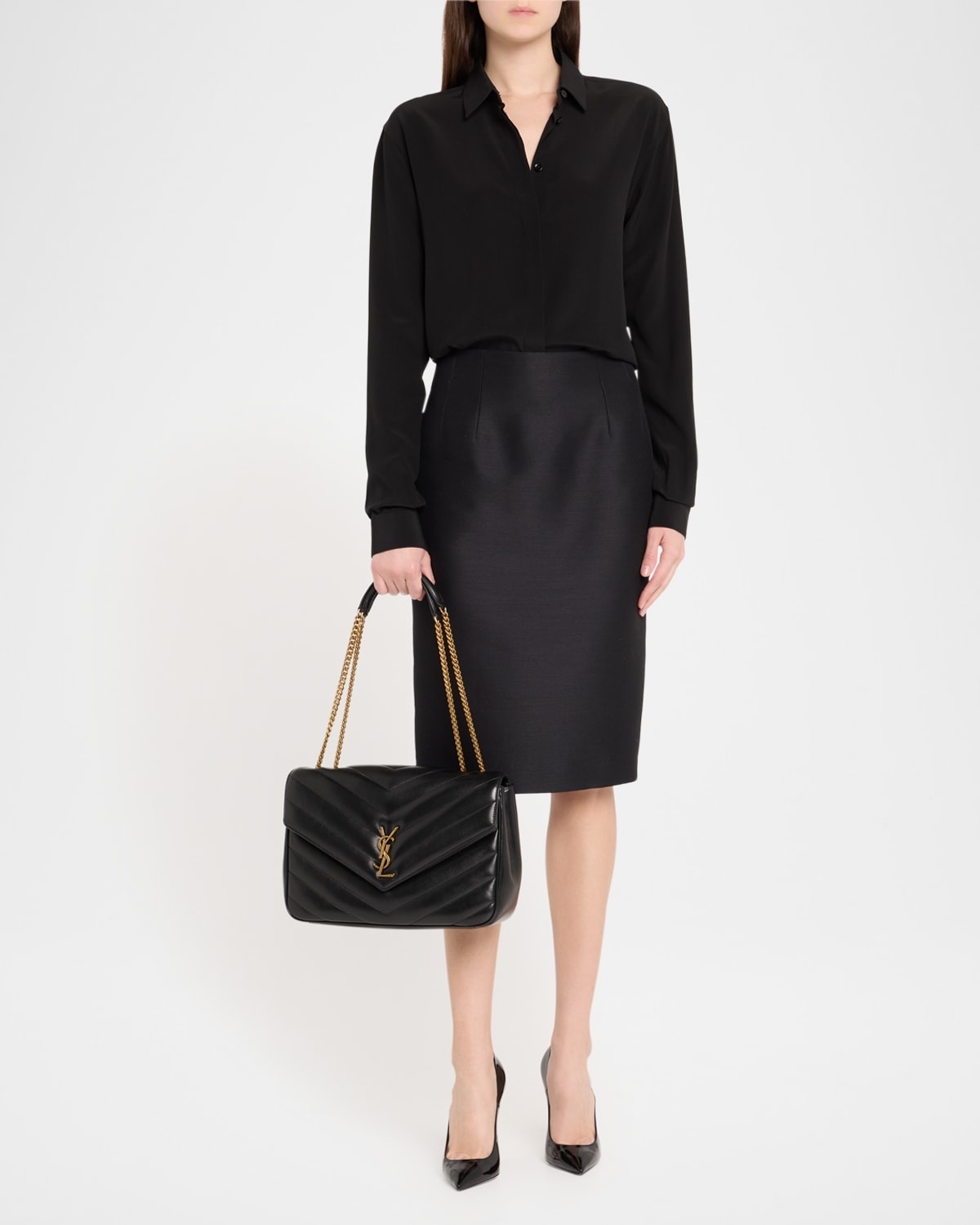 Loulou Large YSL Chain Shoulder Bag in Quilted Leather - 7