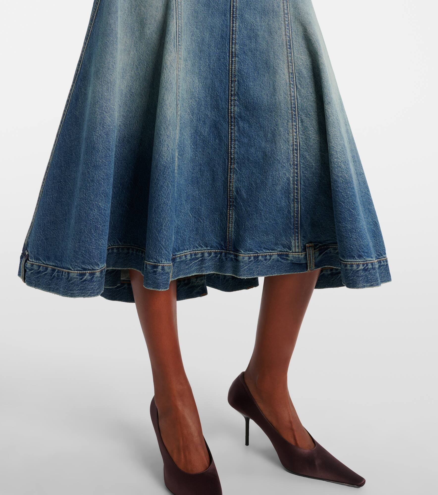 Denim midi skirt - 5