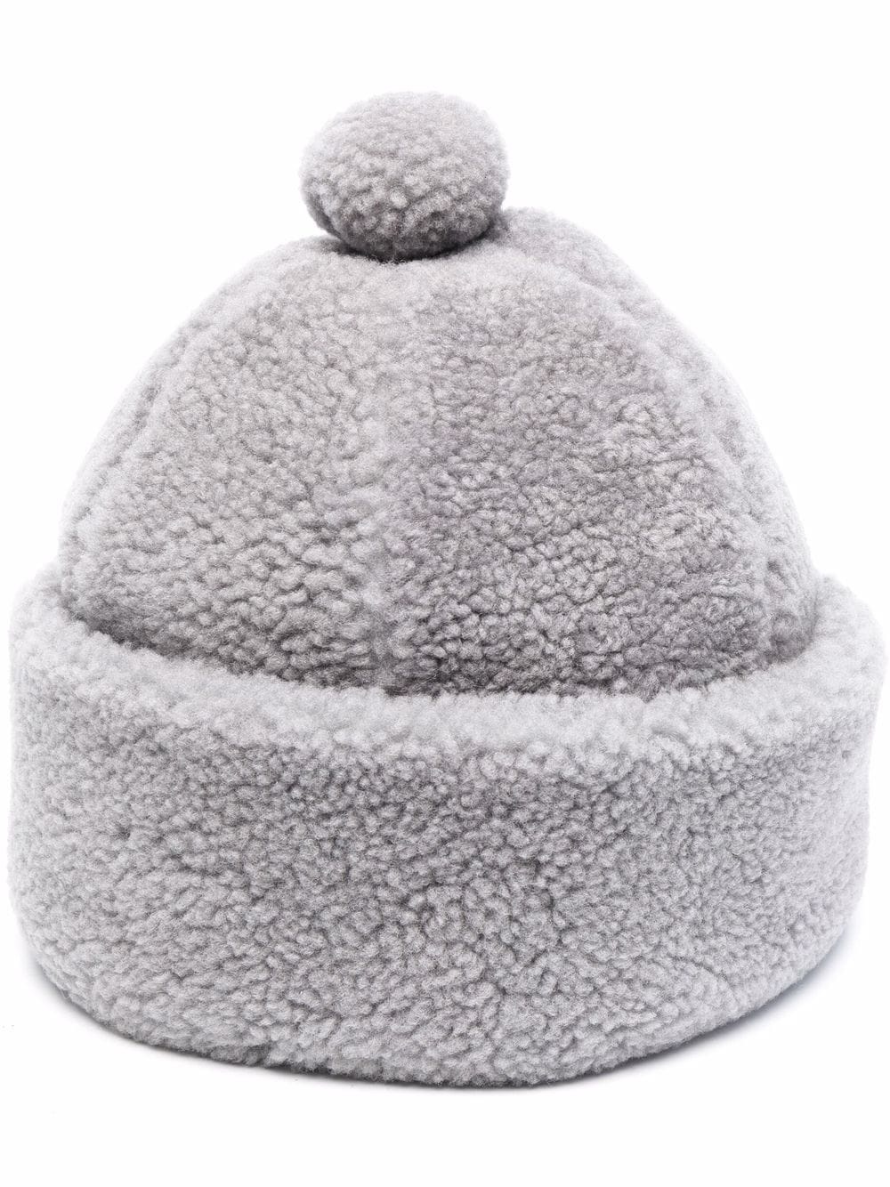 pom-pom shearling beanie - 1