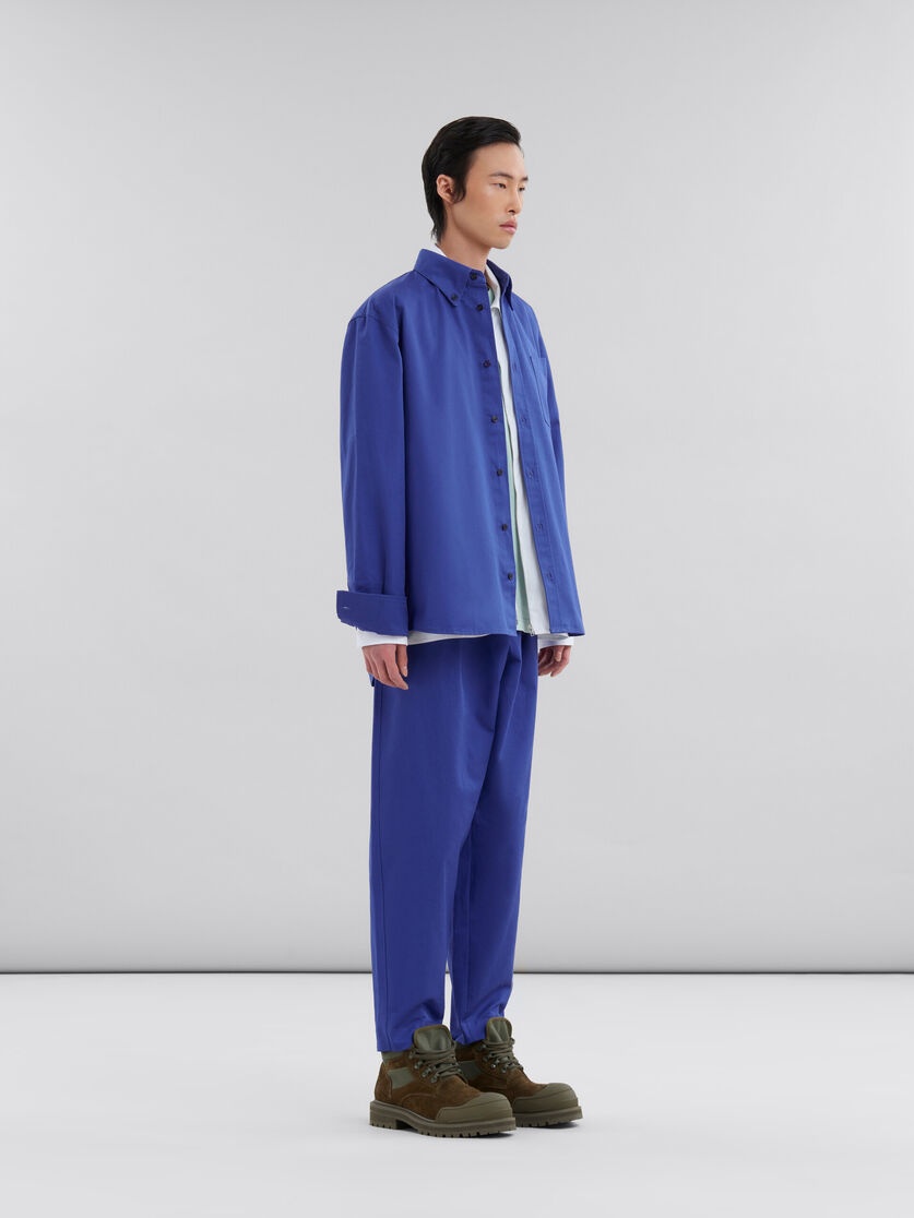 BLUE ORGANIC GABARDINE SHIRT WITH MARNI MENDING PATCH - 5