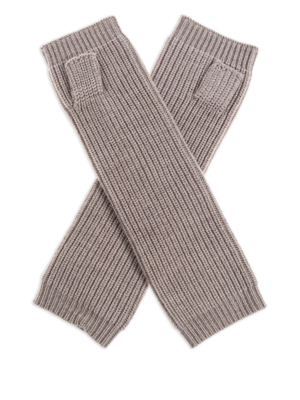 ribbed fingerless gloves - 3