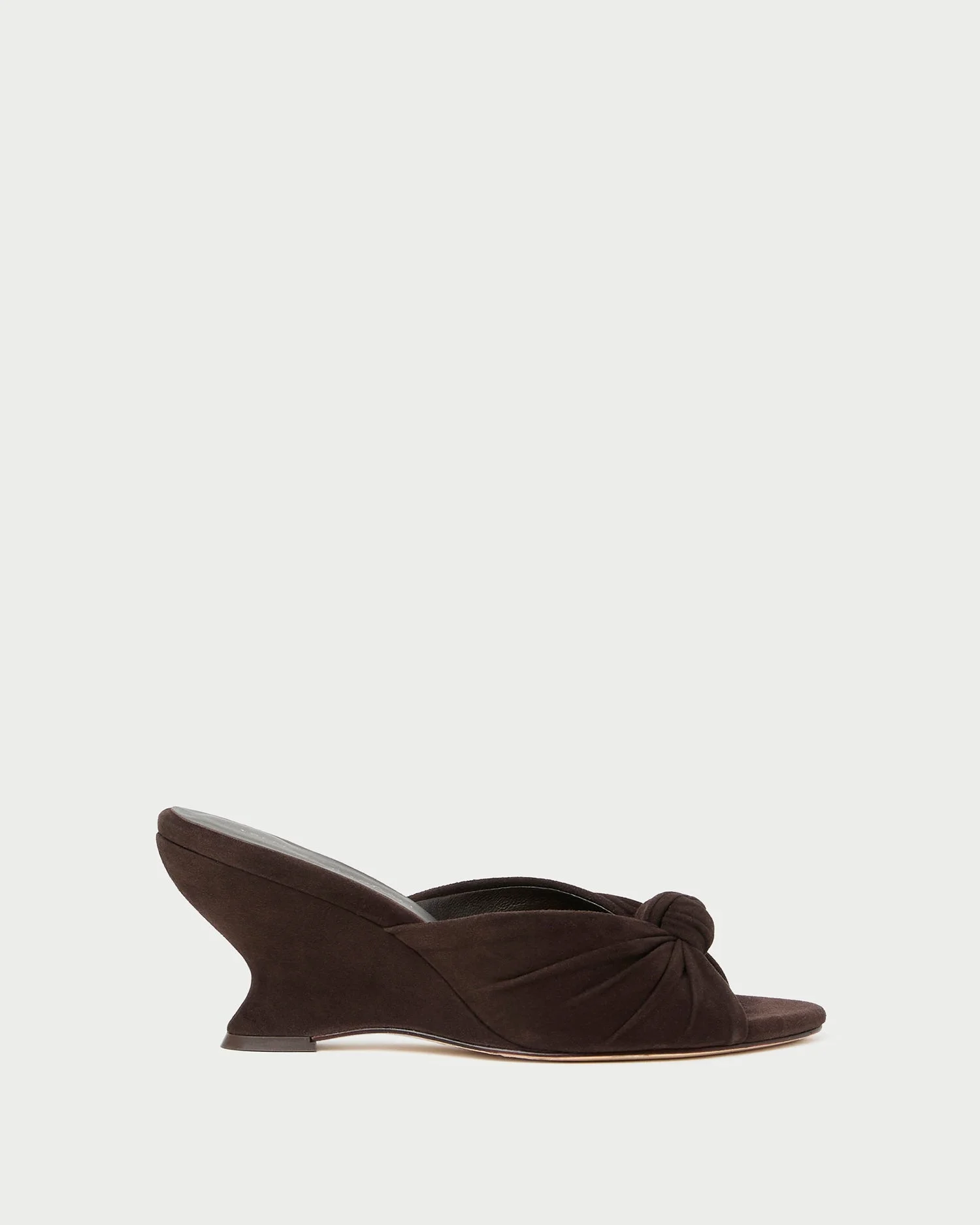 Marsy Brown Suede Knot Wedge - 1