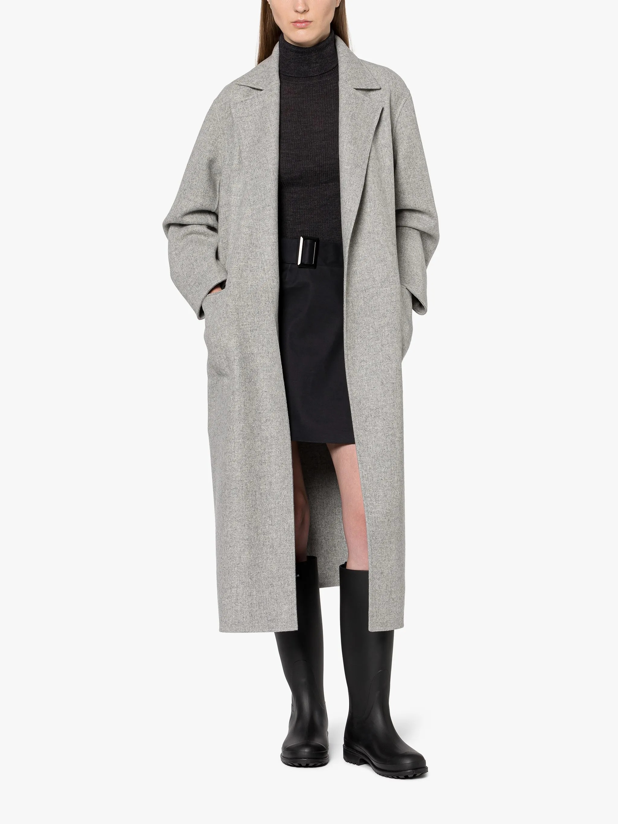 BALERNO LIGHT GREY WOOL COAT - 2