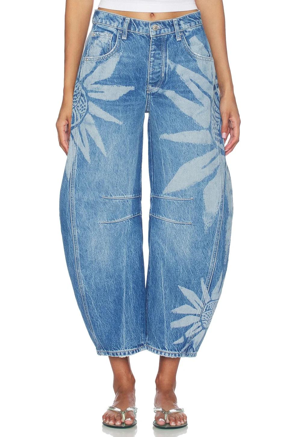 Good Luck Printed Barrel Jean - 1