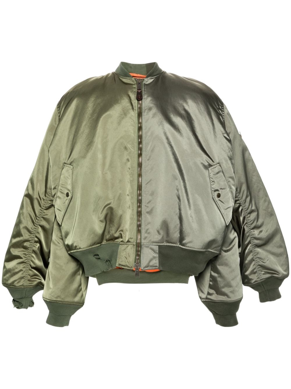 double-sleeve satin bomber jacket - 1