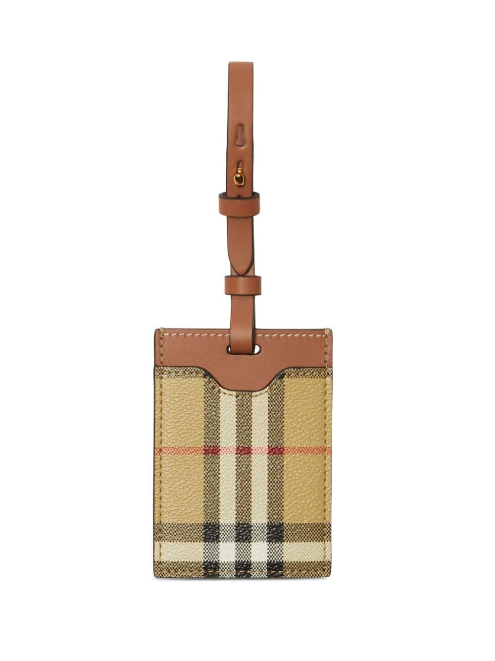 House-check leather luggage tag - 1