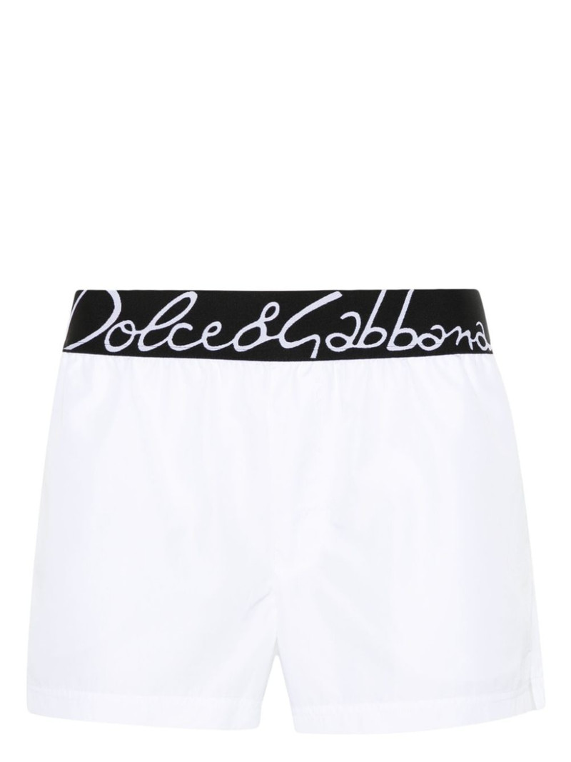 logo-waistband swim shorts 1